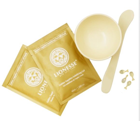 Photo 2 of Golden Sapphire Solidifying Peel-Off Mask Including 24K Gold Collagen Vitamins For Radiant and Renewed Skin Luminous Complexion Includes 12 Golden Enhancing Powders 12 Golden Solidifying Gels And 12 Golden Sapphire Hydrating Capsules New 