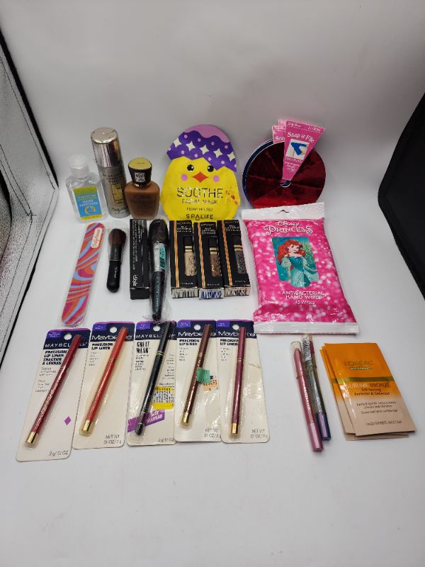 Photo 1 of Miscellaneous Variety Brand Name Cosmetics Including (Maybelline, Sally Hansen, Vincent Longo, Loreal, Revlon) Including Discontinued Makeup Products