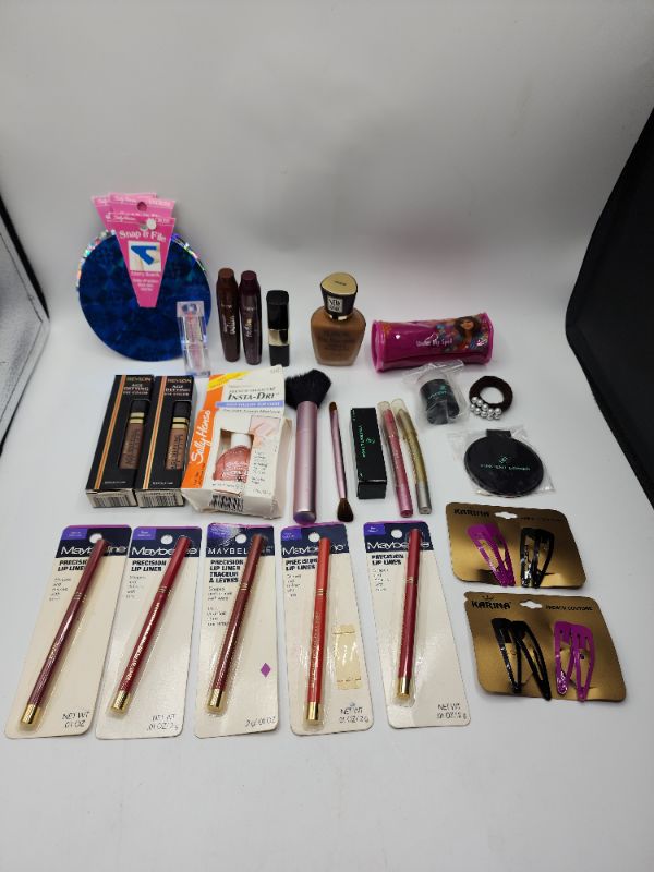 Photo 1 of Miscellaneous Variety Brand Name Cosmetics Including ((Maybelline, Loreal, Sally Hansen, Revlon, Karina, Mally, Vincent Longo))  Including Discontinued Makeup Products