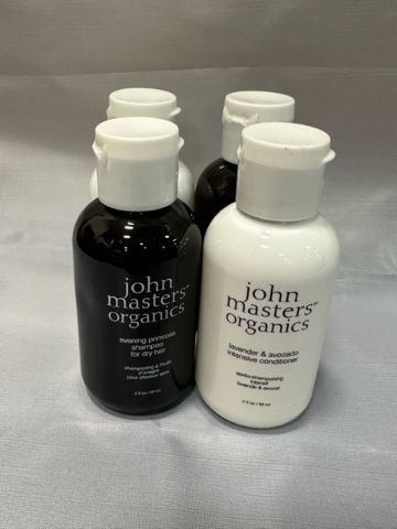 Photo 1 of 4 Pack John Masters Organics Travel Shampoo And Conditioner Bundle Evening Primrose Shampoo For Dry Hair Lavender And Avocado Intensive Conditioner New $26