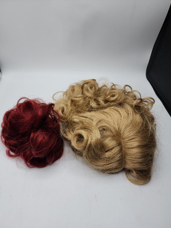 Photo 2 of Garland Beauty Blonde Wig, & Red Scrunchie Wig New