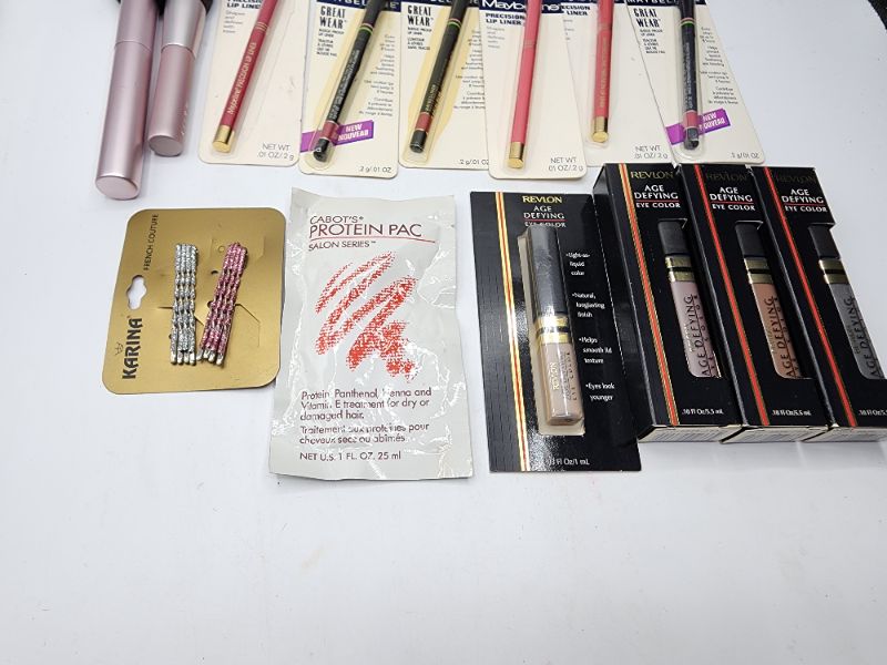 Photo 2 of Miscellaneous Variety Brand Name Cosmetics Including (( Cabot, Karina, Revlon, Maybelline, Mally, Wella)) Including Discontinued Makeup Products