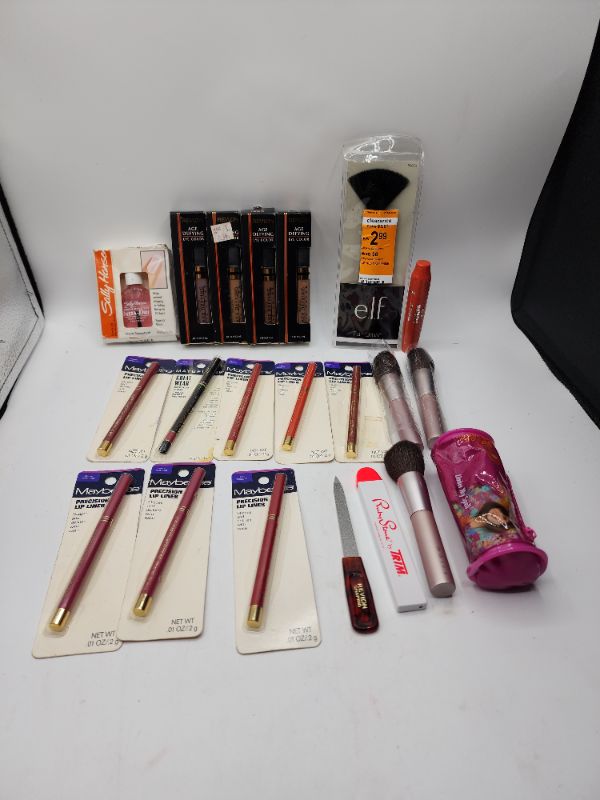 Photo 1 of Miscellaneous Variety Brand Name Cosmetics Including ((Elf, Sally Hansen, Maybelline, Revlon, Mally))  Including Discontinued Makeup Products