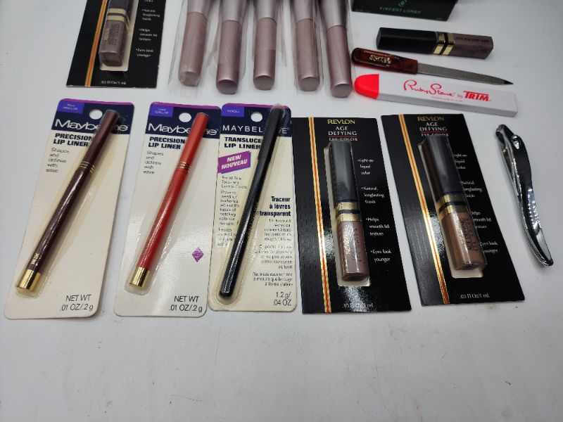 Photo 3 of Miscellaneous Variety Brand Name Cosmetics Including ((Maybelline, Mally, Revlon, Trim, Vincent Longo))  Including Discontinued Makeup Products