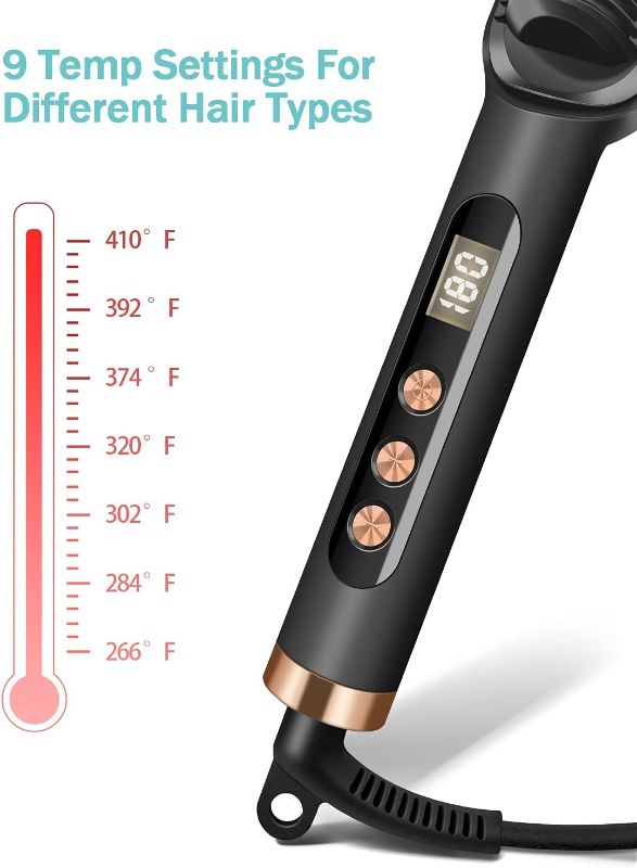 Photo 2 of Hair Straightener Brush EZBASICS Ionic Hair Straightening Brush with 9 Heat Levels for Frizz-Free Silky Hair, 30s Fast Heating Anti-Scald & LED Screen, Perfect for Professional Salon at Home