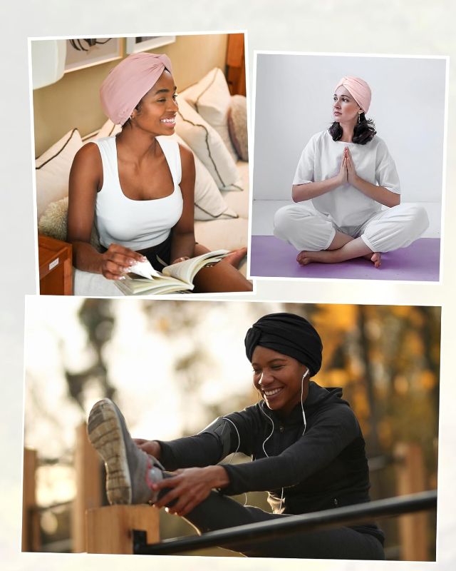 Photo 4 of YANIBEST Turbans for Women Satin Bonnet Silk Bonnet for Sleeping Head Wraps Adjustable Twisted Headwrap Pink