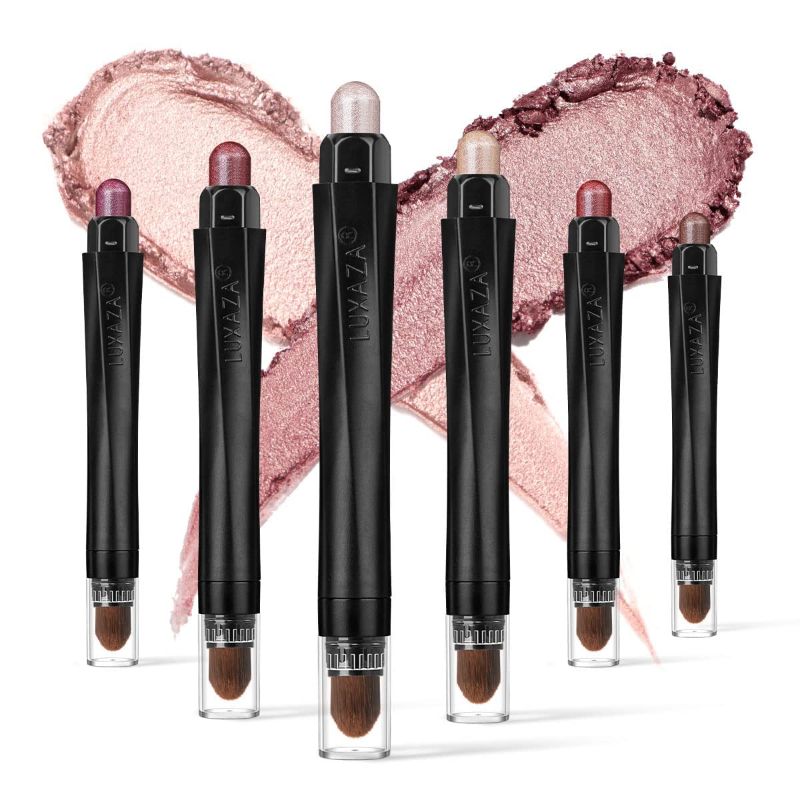 Photo 1 of LUXAZA 6 PCS Burgundy, Cloud Pink, Monk Shimmer, Sudan Brown, Peach Beige, Cowhide Shimmer, Pencil Crayon Brightener Makeup
