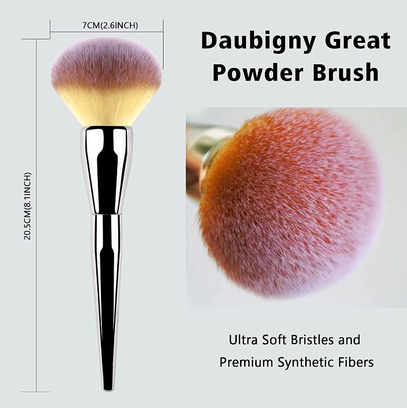 Photo 2 of Foundation Brush,Daubigny Large Powder Brush Flat Arched Premium Durable Kabuki Makeup Brush Perfect For Blending Liquid,Cream and Flawless Powder,Buffing, Blending,Concealer