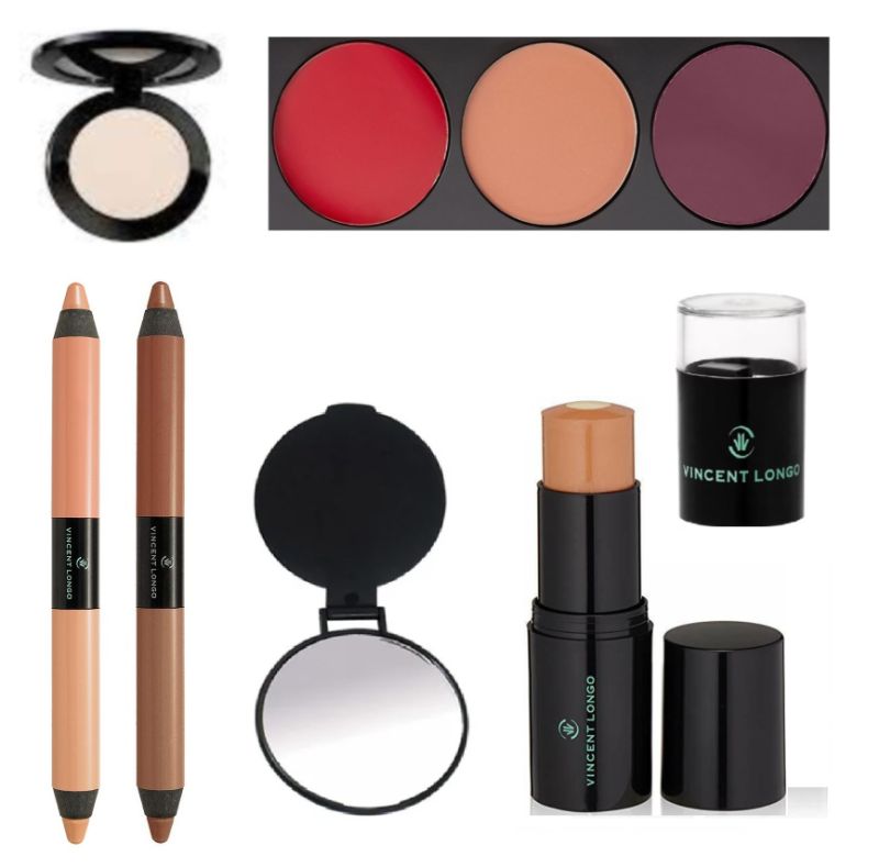 Photo 1 of 7 Pack Vincent Longo 1 Cream Contour 1 Lipstick Palette 1 Mirror 1 Eyeshadow 1 Sharpener 2 Contour Pencils
   