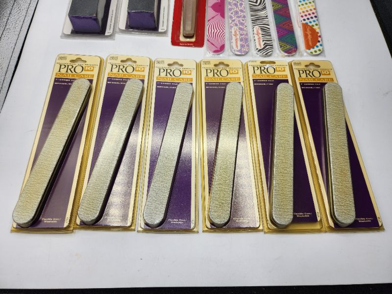 Photo 3 of 15 Piece Nail File Pack 2 Type of Buffers 5 Regular Nail Files & 6 - 7" Medium Combo File New 