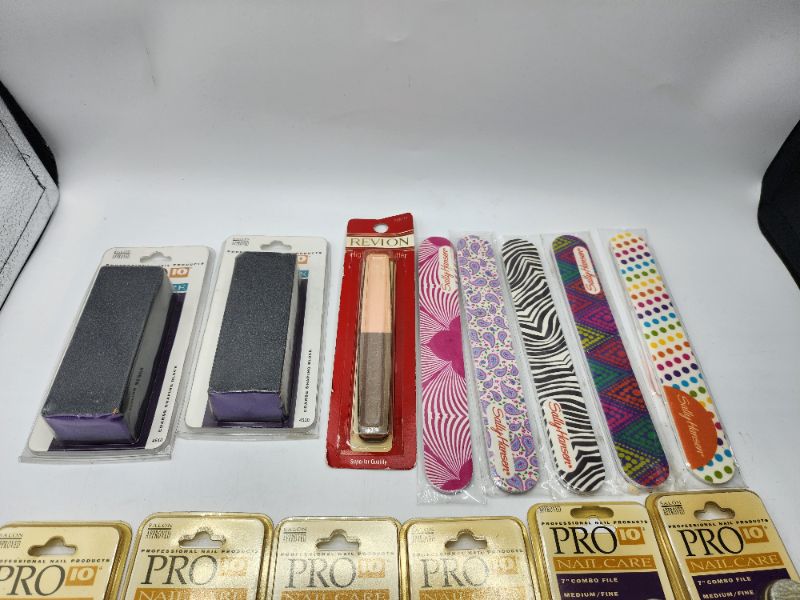 Photo 2 of 15 Piece Nail File Pack 2 Type of Buffers 5 Regular Nail Files & 6 - 7" Medium Combo File New 