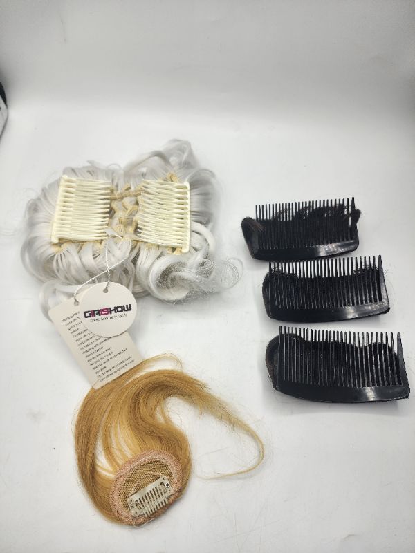 Photo 2 of 6 Piece Hair Accessories Invisible Fluffy Hair Bun Clip, Bang Clip & 2pc Comb Clip In New