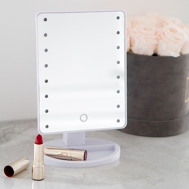 Photo 1 of Danielle Creations Hollywood Vanity Mirror, 10.5 X 6.75-inches, 1.15 Pounce, White
