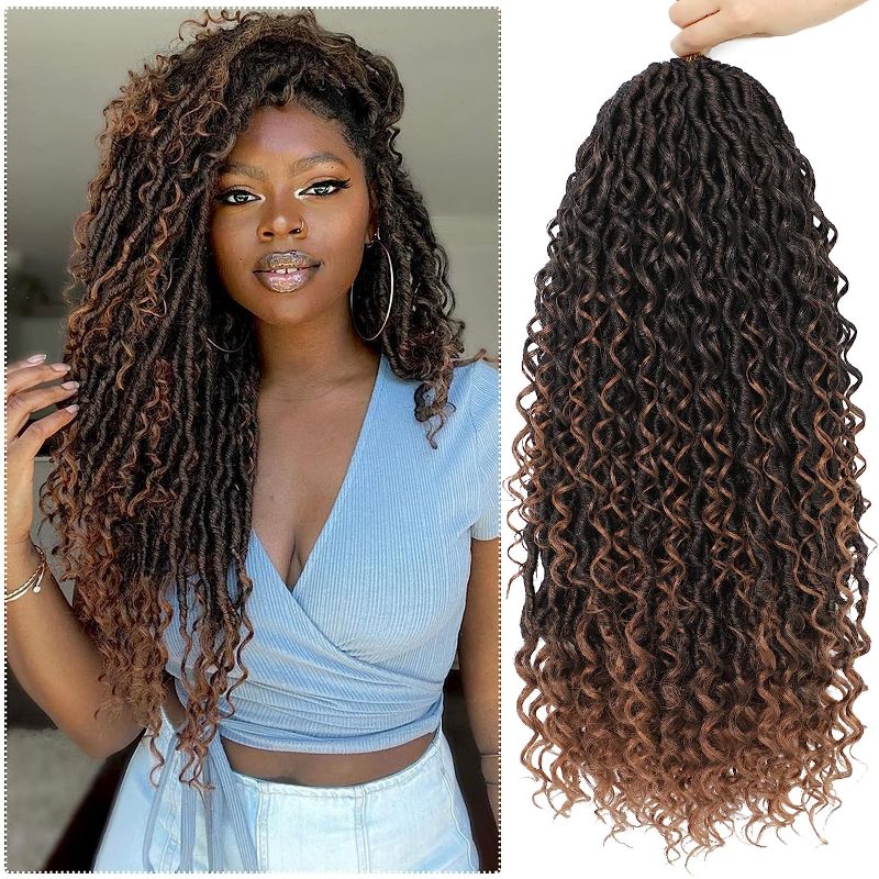 Photo 1 of 22" 6 Pack Curly Faux Loc Extensions T1B/27