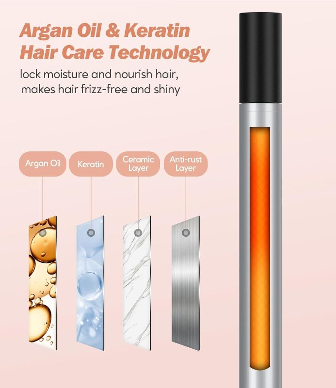 Photo 2 of Small Curling Iron 3/8 Inch, Small Barrel Curling Wand for Short & Long Hair, 9mm Curling Iron with Argan Oil & Keratin Infused, 12 Adjustable Temperature, 30s Fast Heat Up