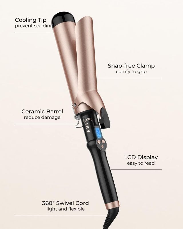 Photo 6 of 2 Inch Extra Long Barrel Curling Iron for Long Hair, Large Barrel Curling Wand Ceramic Tourmaline Dual Voltage