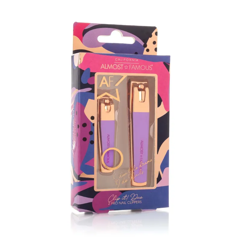 Photo 3 of Almost Famous Nail Tools Purple - Purple & Rose Goldtone Clip It Nail Clipper Set