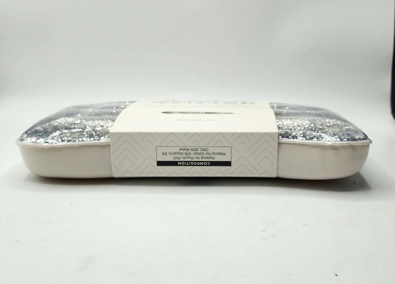 Photo 3 of Danielle Creations Silver & White Glitter Bath Pillow Indulge In Relaxation 28CM x 15Cm x 4CM New