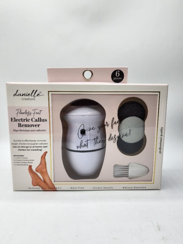 Photo 2 of Danielle Creations Flawless Feet Electric Callus Remover Quickly & Effortlessly Removes Large Thick & Tough Calluses On The Go Or At Home New 