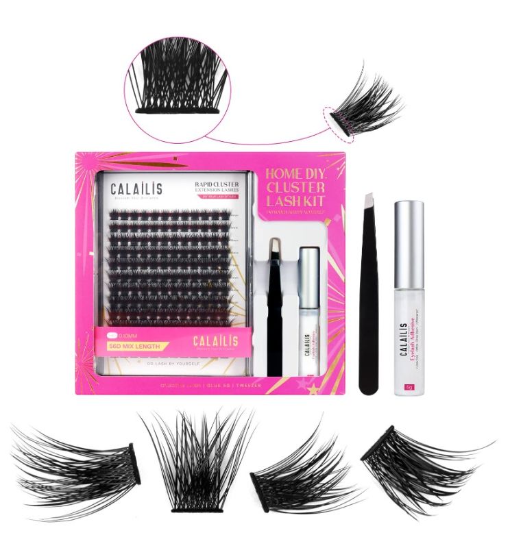 Photo 1 of 2 Pack Stunning Eyelashes at Home with DIY Lash Extension Kit - CALAILIS, Urban Doll Lash - 144Pcs Clusters, Glue, Tweezers