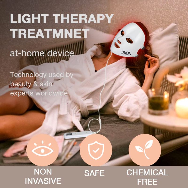 Photo 5 of NEWKEY Red Light Therapy for Face, LED Face Mask Light Therapy for Wrinkles,7 Colors Red Light Therapy Mask,Korea PDT Technology Red Light Mask for Winkles