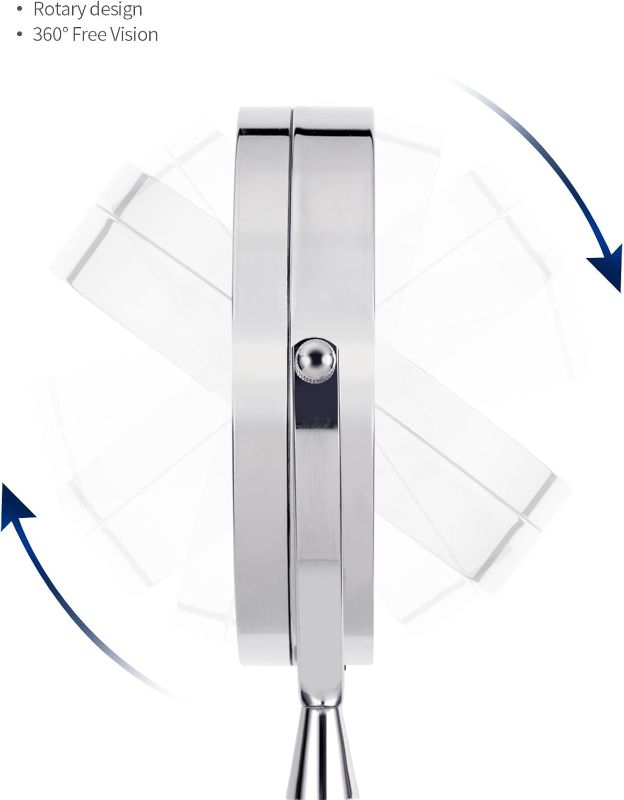 Photo 1 of Wall Mount Magnifying Mirror?5X Magnification Double Sided Wall Mirror Illuminated LED Wall Makeup Mirror Convenient Switch Button 360° Swivel and Extendable for Bathroom