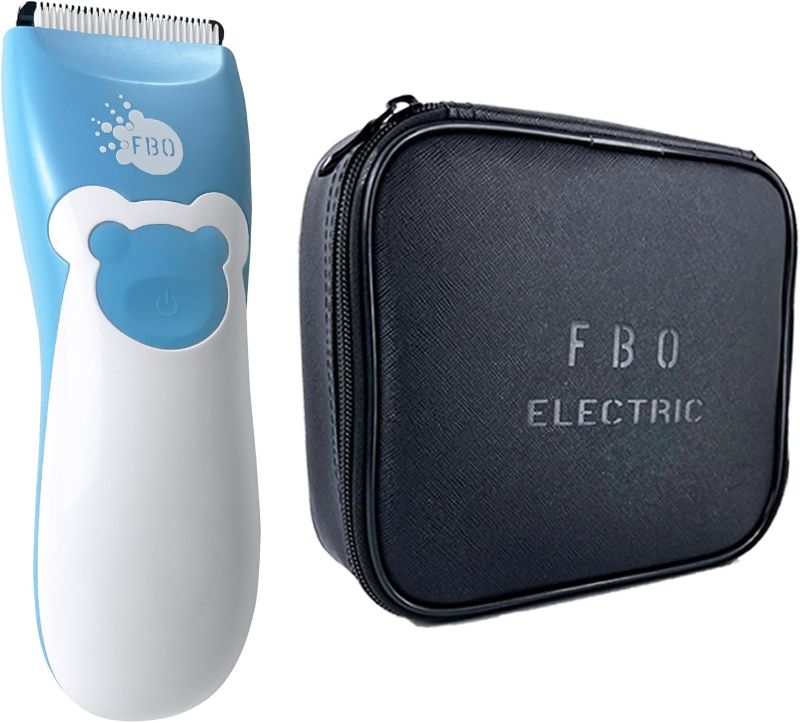 Photo 1 of FBO Baby Hair Clippers,Pro Electric Hair Trimmer,Quiet Lithium-ion Battery Micro USB Cable Rechargeable Waterproof Cordless Baby Haircut Kit,for Infant Toddler Kids Barber Salon (Blue)