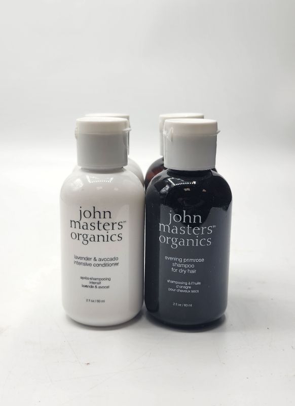 Photo 1 of John Masters Organics Travel Shampoo And Conditioner Bundle Evening Primrose Shampoo For Dry Hair Lavender And Avocado Intensive Conditioner New