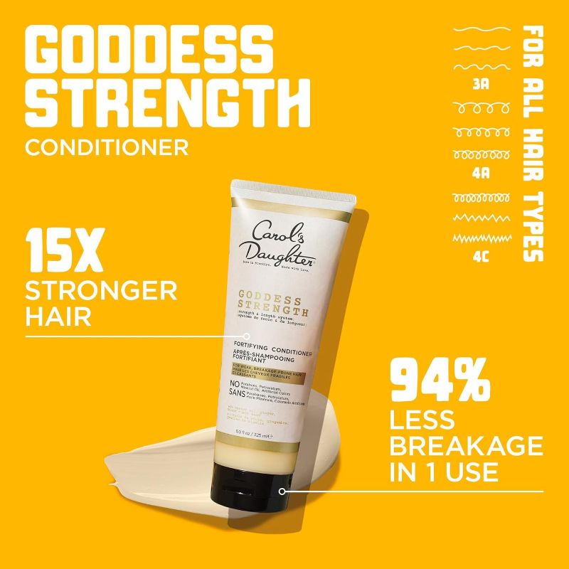 Photo 2 of 2 Pack Carol's Daughter Goddess Strength Fortifying Conditioner For Wavy, Coily and Curly Hair, Sulfate Free Conditioner with Castor Oil for Weak Hair, 11 Fl Oz Each