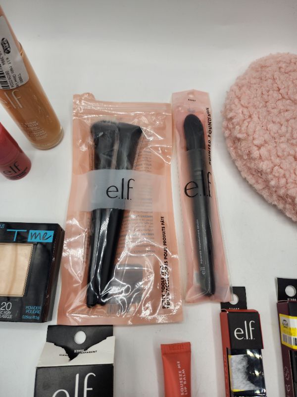 Photo 2 of 11 Piece Elf Make Up - 1 Carry Bag 1 Foundation 1 Matte Powder 1 Monochrome Stick 1 Lip Gloss 1 Clear Eye Brow Gel 3 Brushes 2 Lip Stains New 