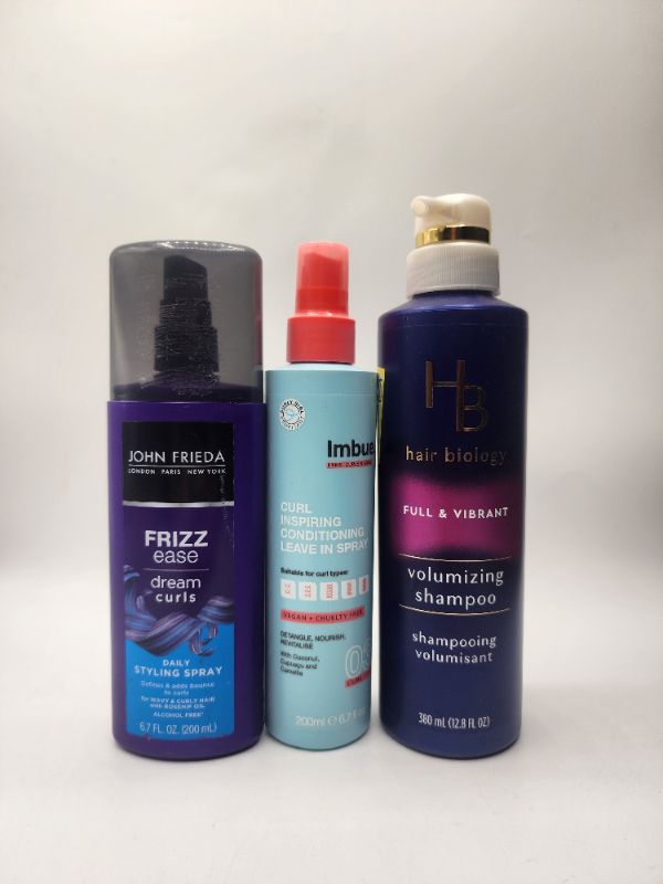 Photo 1 of 3 Pack Hair Care For Curls 1 Frizz Ease 1 Leave In Conditioner 1 Volumizing Shampoo New