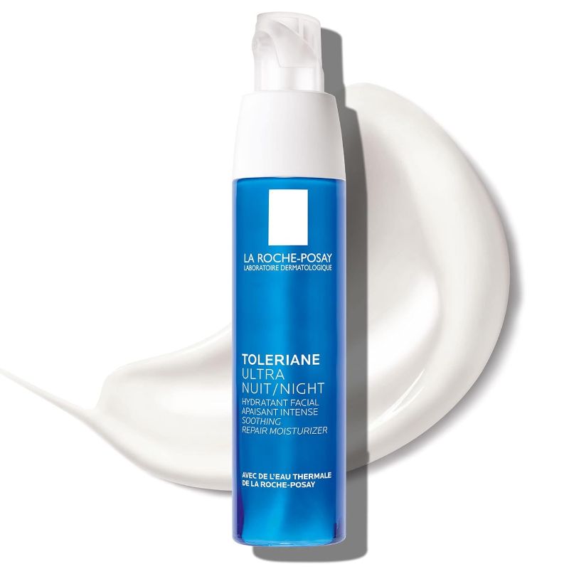 Photo 1 of La Roche-Posay Toleriane Dermallergo Night Cream for Face Intense Soothing Moisturizer with Vitamin E, Allergy Tested, for Sensitive Skin, Formerly Toleriane Ultra Night