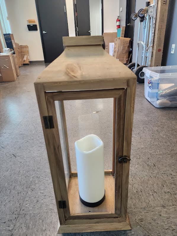 Photo 1 of 27.5" IP65 Decorative Lantern With Flameless Candle - Needs 2 New Slates of Glass 