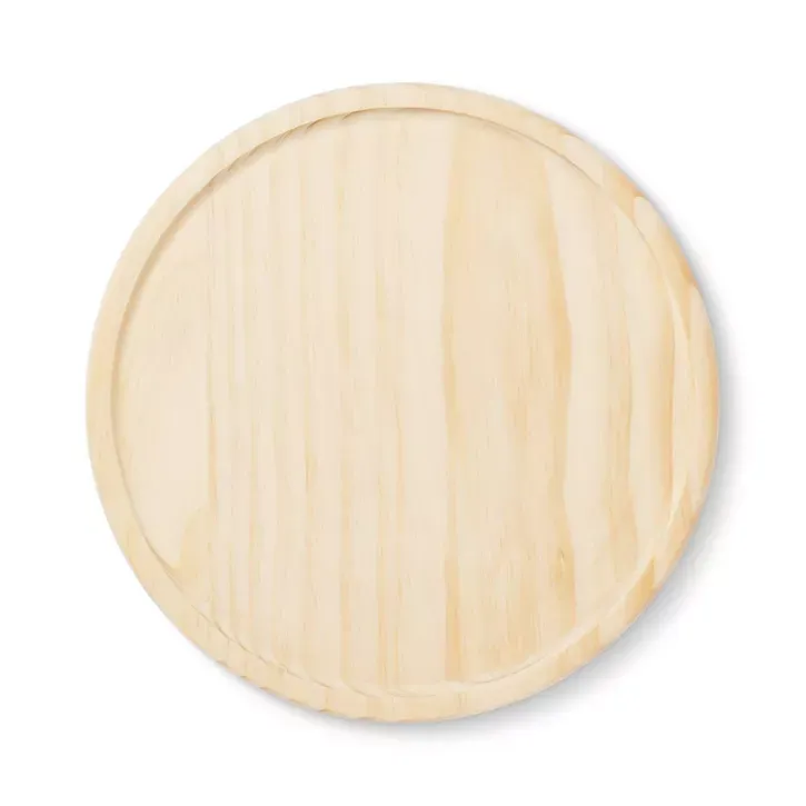 Photo 1 of 4 Pack - DIY Wood Shaped Round Tray Base Unfinished Craft Kit - Mondo Llama