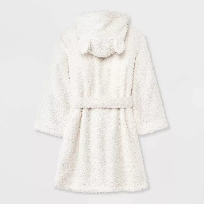 Photo 2 of Girls' Bear Hooded Fleece Robe L (10/12)- Cat & Jack™ Cream