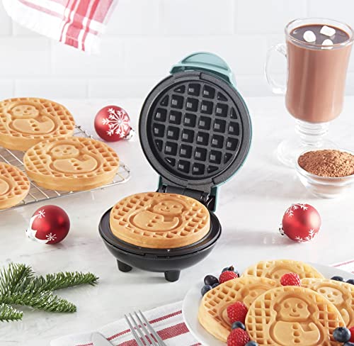 Photo 3 of Dash Snowman Mini Waffle Maker - Blue