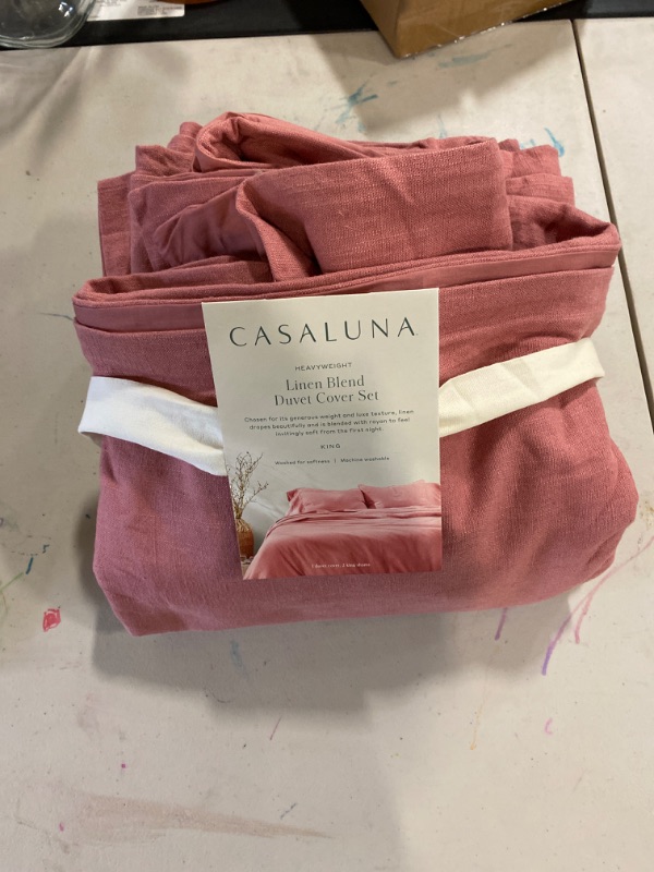 Photo 2 of Heavyweight Linen Blend Duvet Cover & Pillow Sham Set - Casaluna™