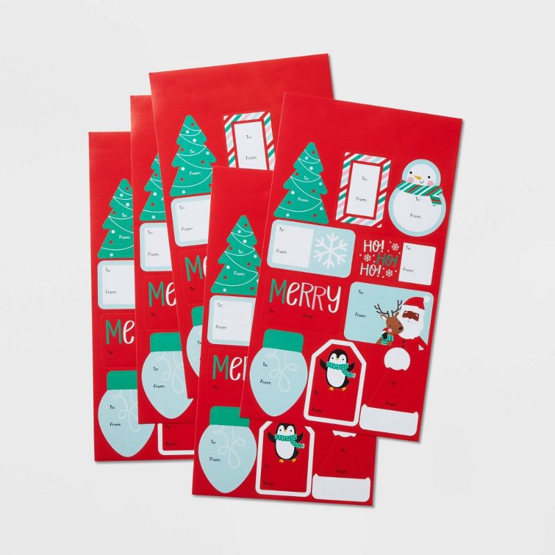 Photo 1 of 12 Pack of 50ct per Peel & Stick Christmas Gift Tag Red/Green - Wondershop™
