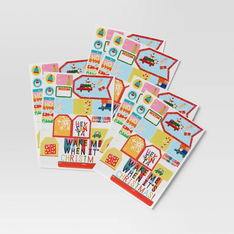 Photo 1 of 4 Pack 90ct Peel & Stick Christmas Gift Tag Brights - Wondershop