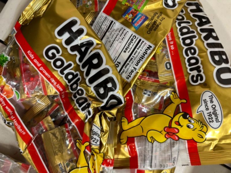 Photo 2 of 4 PACK Haribo Gold Bears Gummi Candy with Wrapped Pouches, Multipack Size, 9.5 oz

