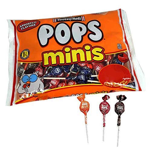 Photo 1 of Tootsie Roll Bag Pops Minis 285- Lollipops Filled With Chewy Tootsie Roll - Assorted Flavors Halloween Candy