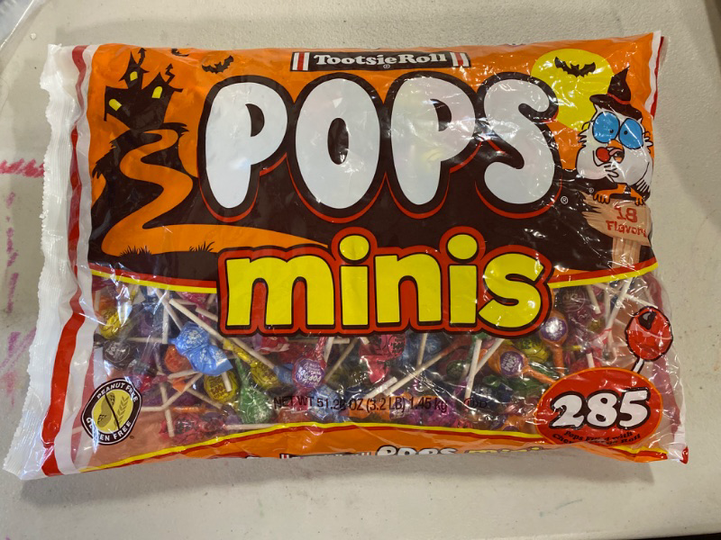 Photo 2 of Tootsie Roll Bag Pops Minis 285- Lollipops Filled With Chewy Tootsie Roll - Assorted Flavors Halloween Candy
