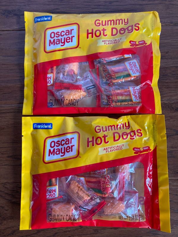 Photo 1 of 4 Pack  Frankford Oscar Mayer Gummy Hot Dogs Candy Individually Wrapped