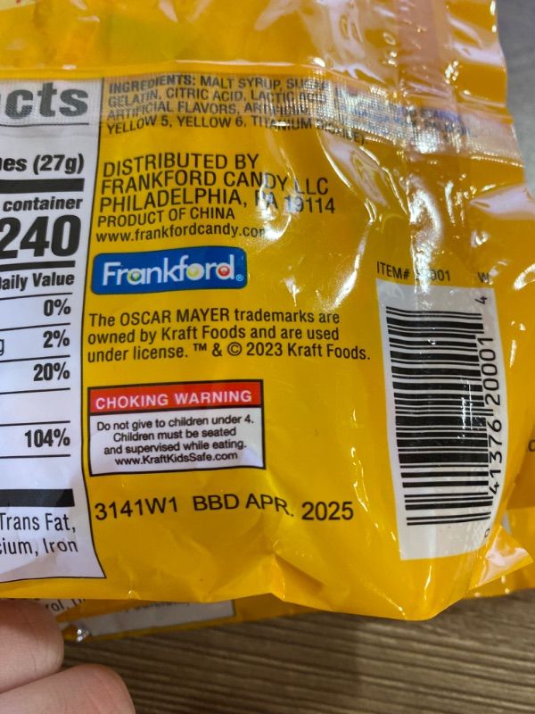 Photo 3 of 4 Pack  Frankford Oscar Mayer Gummy Hot Dogs Candy Individually Wrapped