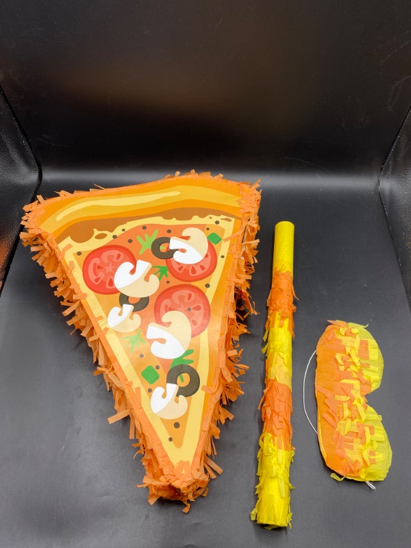 Photo 1 of Pizza Pinata - Food Themed Birthday Party Decorations, Table Centerpiece (Small, 16.5 x 13.5 x 3 in)