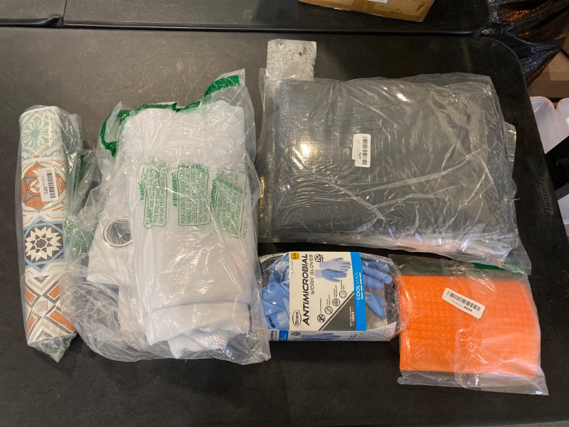 Photo 1 of Miscellaneous Bundle [ 1 Blackout Curtain, Fruniture Pads, Work Gloves & Knee Pads, Wall Paper]
