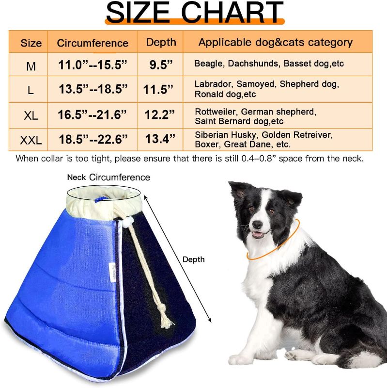 Photo 2 of Cryptdogle Soft Dog Cone for Dogs After Surgery, Breathable Pet Recovery Collar Medium Small Dogs and Cats, Adjustable Cone Collar