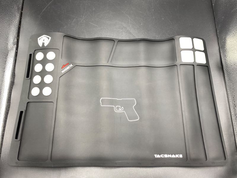 Photo 2 of Tacsnake Pistol/Rifle Gun Cleaning Mat, Anti-Slip Rubber Tactical Magnetic Pad, Rubberized Repair Mat for Gun Cleaning Kits 