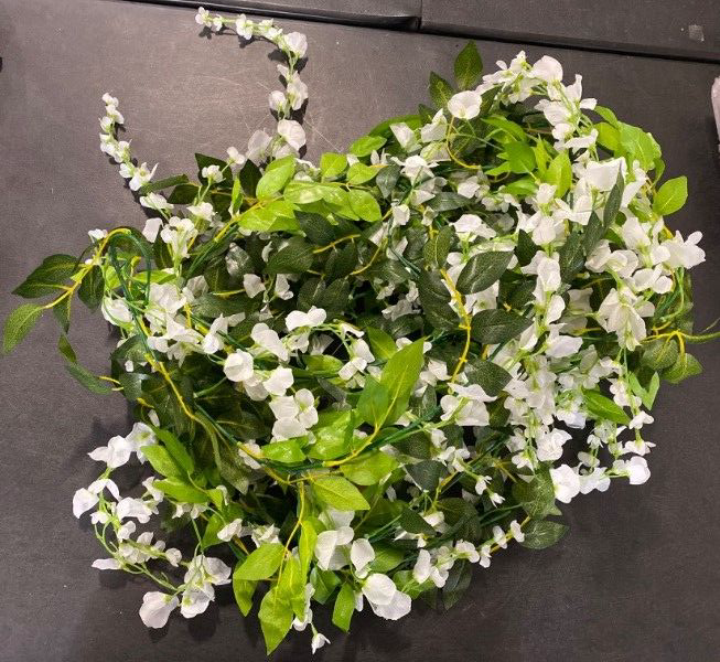 Photo 1 of 4 White Flower Vines 74" Long Each 