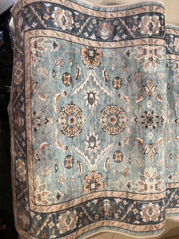 Photo 3 of 23.5" x 12ft Persian Multi-Blue Color Runner Rug 